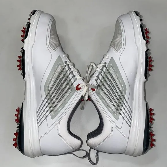 Footjoy FJ Fury Spiked 51100 White Grey Mesh Leather Golf Shoe Men 8W Wide
