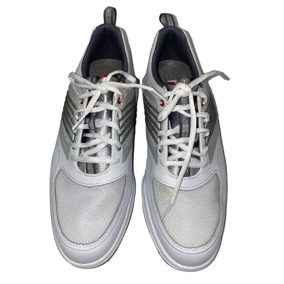 Footjoy FJ Fury Spiked 51100 White Grey Mesh Leather Golf Shoe Men 8W Wide