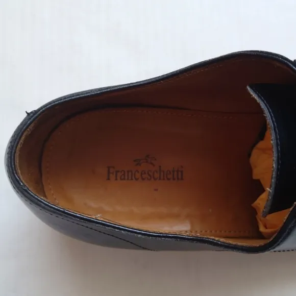 FRANCESCHETTI Black Leather Lace up Shoes Men's Size 43