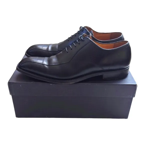 FRANCESCHETTI Black Leather Lace up Shoes Men's Size 43