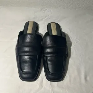 Franco Sarto Black Leather Mules, Women's Size 9 New