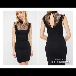 FREE PEOPLE Beaumont Bodycon Black Lace Dress