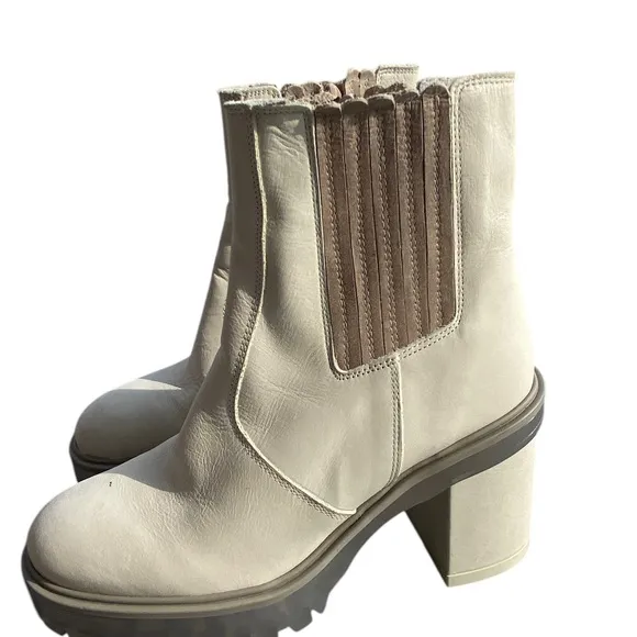 Free People Cream Ankle Boots