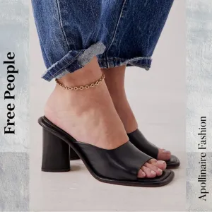 Free People Mandi Mule Heel Sandals in Black Size 40 EU 10 USA New