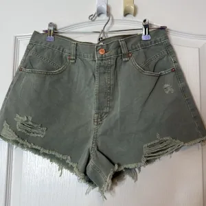 Free People Now or Never Denim Shorts Sage Green Size 31