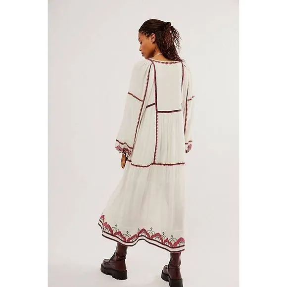 Free People Sweet Escape Embroidered Midi Dress Size S. B23