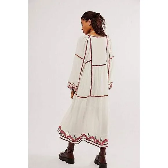 Free People Sweet Escape Embroidered Midi Dress