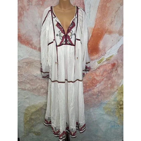 Free People Sweet Escape Embroidered Midi Dress