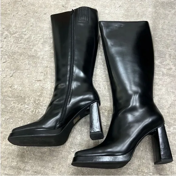 Free People Taysha Tall Boots Black Leather US 8