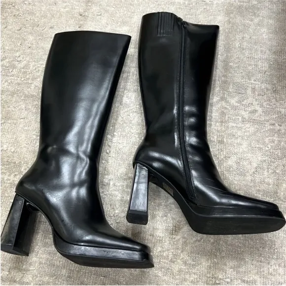 Free People Taysha Tall Boots Black Leather US 8