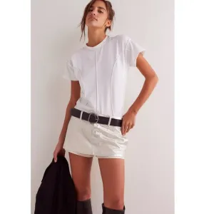 Free People We The Free Gallivanting Metallic Peekaboo Skort Sz 29
