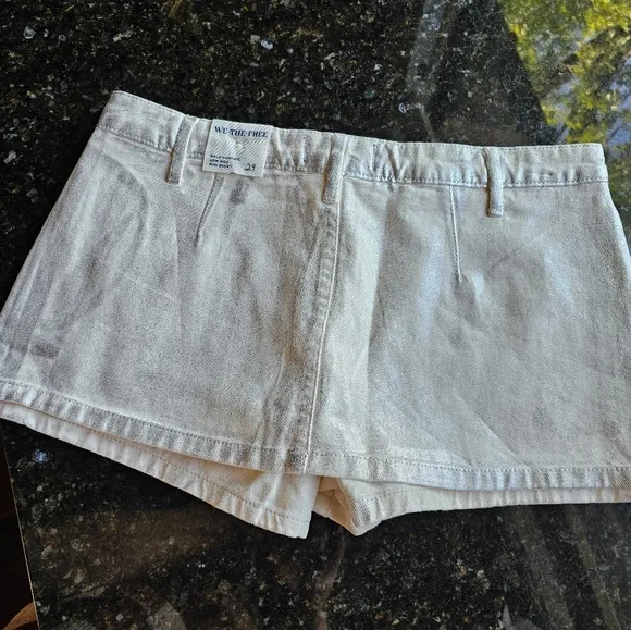 Free People We The Free Gallivanting Metallic Peekaboo Skort Sz 29