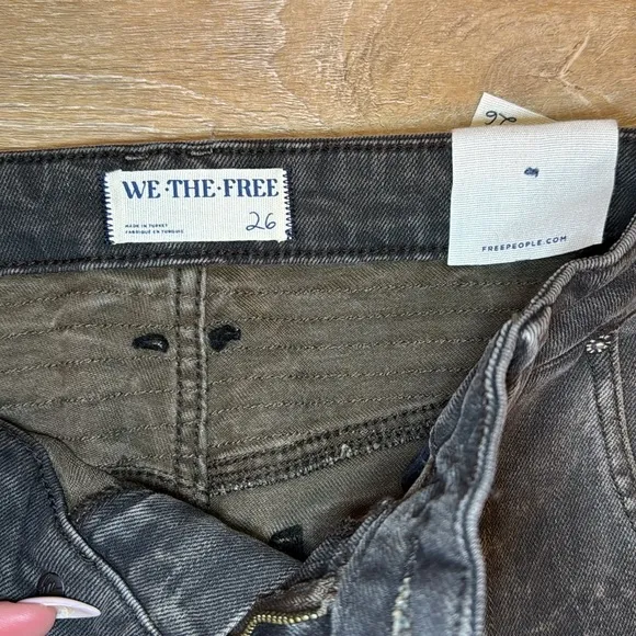 Free People We The Free Vector Moto Mid Rise Flare Jeans - size 26
