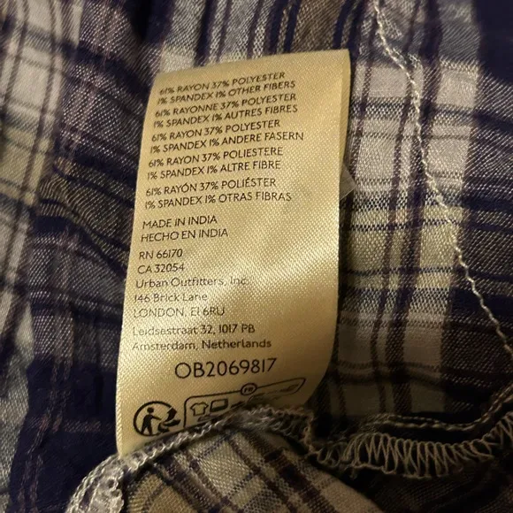 FREE PEOPLE Whitestone Plaid Midi Skirt in Blue Combo NWOT size 0
