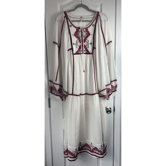 Free People Women's Sweet Escape Midi Dress Long Sleeve Size S - NWOT!
