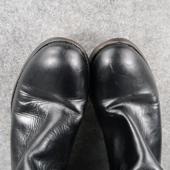 Frye Boots Womens 8 Melissa Button Tall Black Leather Riding Fashion Pull On
