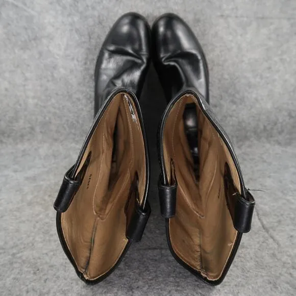 Frye Boots Womens 8 Melissa Button Tall Black Leather Riding Fashion Pull On