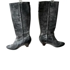 Frye Gray/Black Leather Knee-High Boots