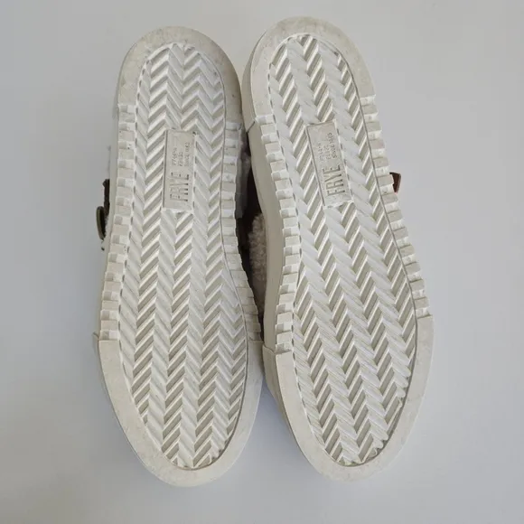 Frye Leather Shearling Gia Moto Low Shoes size 9