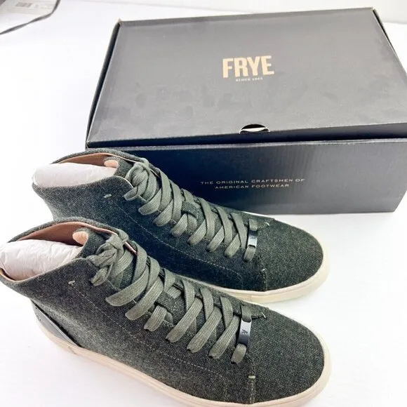 Frye Women's Ivy High Top Sneaker Shoes Size 8.5 M Olive Green