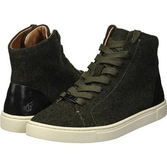 Frye Women's Ivy High Top Sneaker Shoes Size 8.5 M Olive Green