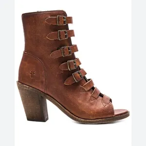 FRYE x Revolve Izzy Belted Short Heel in cognac