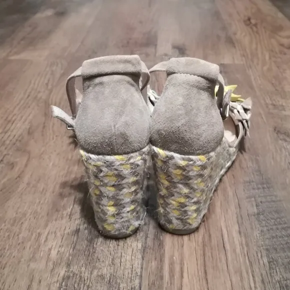 Gaimo Cessy Leather Espadrille Floral Wedge Sandals Ankle Strap EU36/US5.5-6