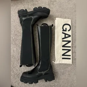 Ganni Black Chunky Platform Winter Boots