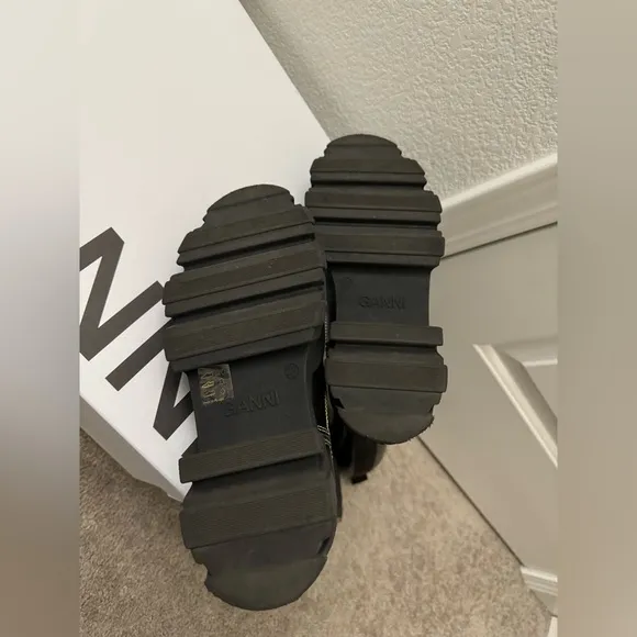 Ganni Black Chunky Platform Winter Boots
