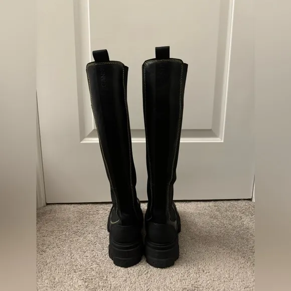 Ganni Black Chunky Platform Winter Boots