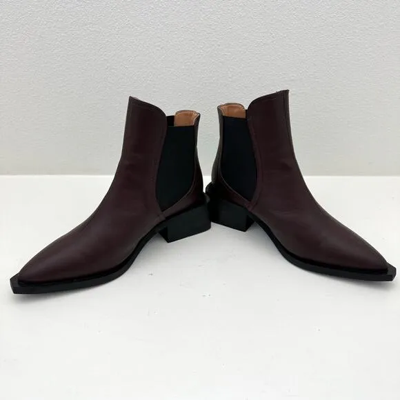 Ganni Brown Feminine Buckle Ankle Boots Women's 40 NWOB