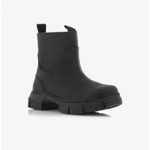 Ganni City Recycled Rubber Ankle Boots Size 40 US 10 Black $295