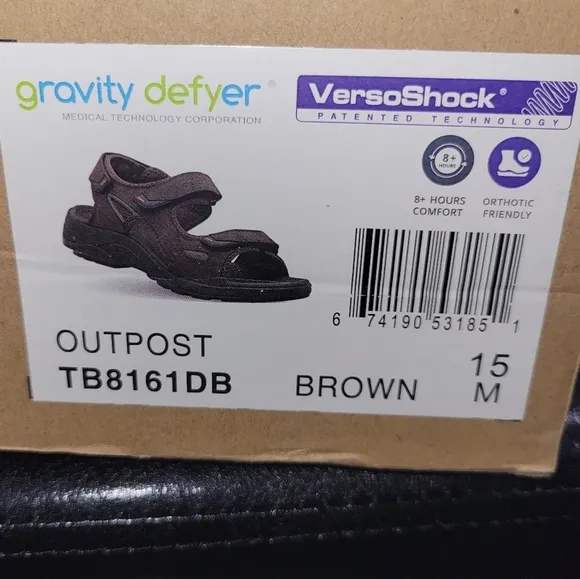 GDEFY Gravity Defyer Outpost Genuine Leather Men Sandals- Brown Size 15 TB8161DB