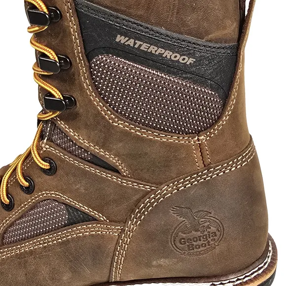 Georgia Boot LTX Men's Size 8.5M Brown Logger Waterproof 9&quot; Work Boots GB00616
