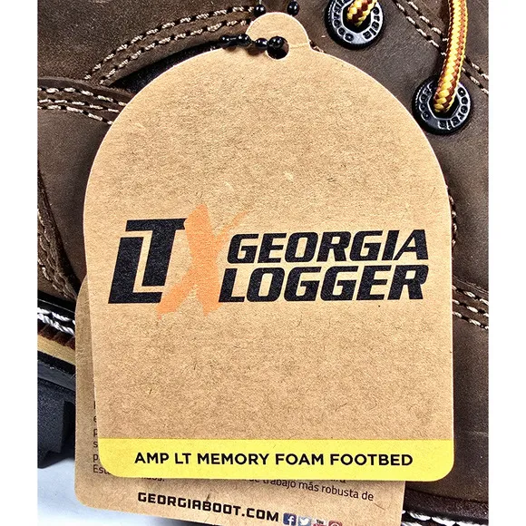Georgia Boot LTX Men's Size 8.5M Brown Logger Waterproof 9&quot; Work Boots GB00616