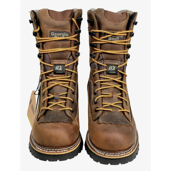 Georgia Boot LTX Men's Size 8.5M Brown Logger Waterproof 9&quot; Work Boots GB00616