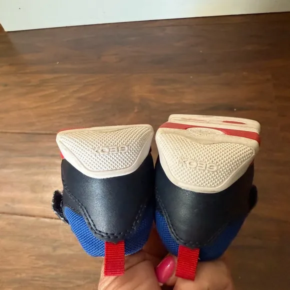 Geox Lepidoo Blue and Red Sneakers Aesthetic Sporty Design-Size 8