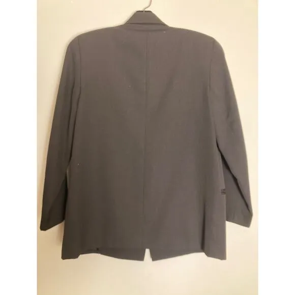 Gianni Black Double-Breasted Wool Blend Blazer Sz 6 Petite ~ Polished Perfection