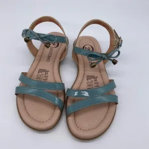 Girls Sandals Turquoise Ankle Straps Size US13 EU 31