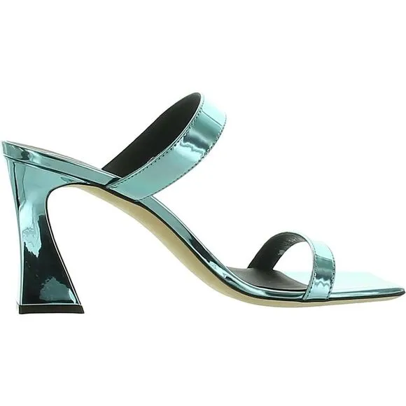 Giuseppe Zanotti Womens Vanilla Blue Metallic Square Toe Heels Shoes