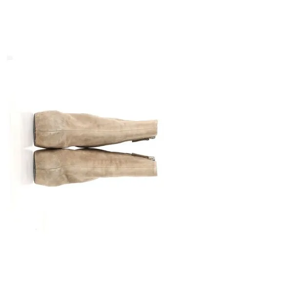 Giuseppe Zanotti Zipped Platform Ankle Boots in Beige Suede