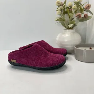 Glerups Wool Slip-on Felt Shoes With Rubber Sole Cranberry Women 35/W5/M3.5 NWOB