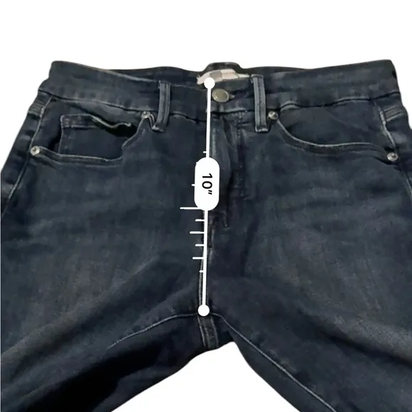 Good American Good Legs Crop Jeans Mid Rise Skinny Leg Distressed Raw Hem Sz 26