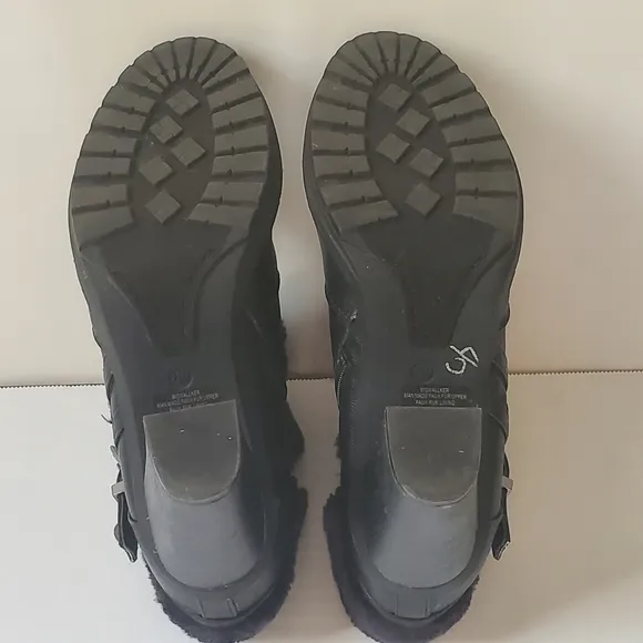 Guess Black Ankle Boots Mobwife Biker Block Heel Platform Lug Sole 7.5M