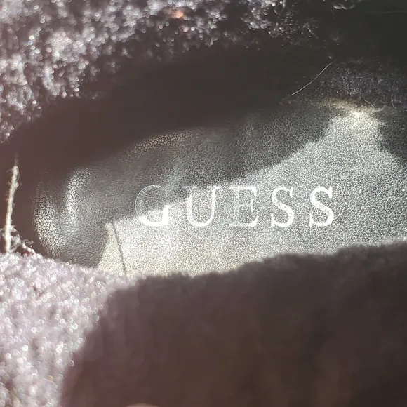 Guess Black Ankle Boots Mobwife Biker Block Heel Platform Lug Sole 7.5M