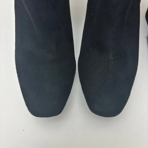 Guess Black Suede Knee High Stretchy Slouchy Stiletto Heel Boots Size 7.5