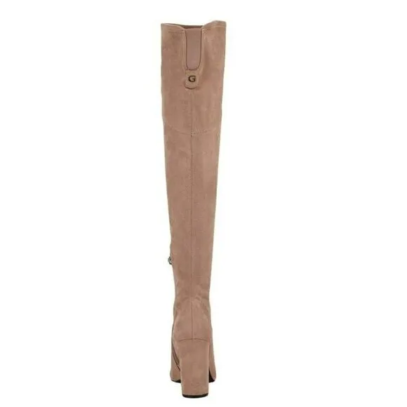 Guess Womens - 6 M Mireya Faux Suede Tall Knee High Boots Med Natural Fabric