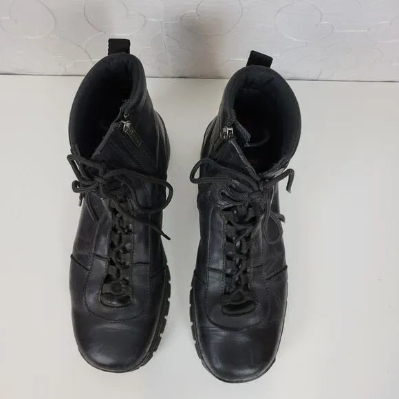 Harley-Davidson Mens Boots Size 11.5 Black Leather Lace Up Zip Up Moto Biker
