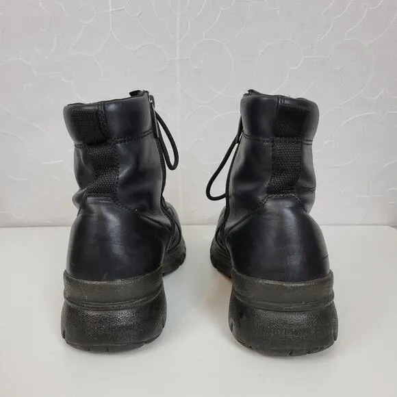 Harley-Davidson Mens Boots Size 11.5 Black Leather Lace Up Zip Up Moto Biker