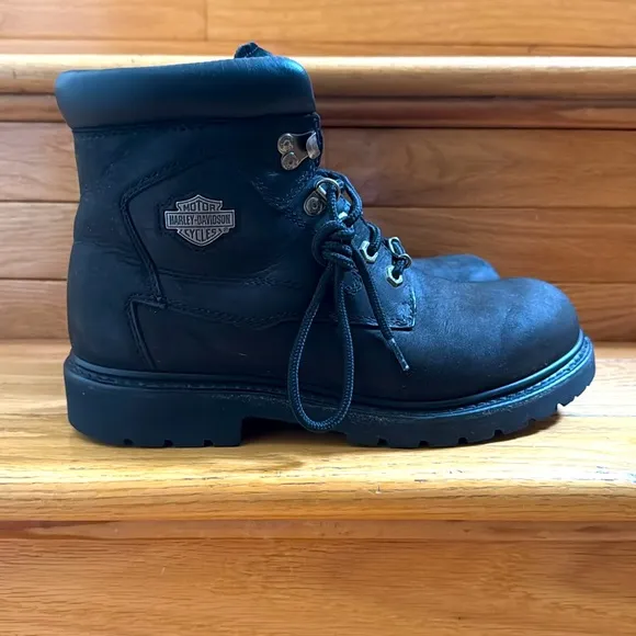 HARLEY DAVIDSON Women’s Black Rider Biker Boots Size 9.5 Motorcycle Boots